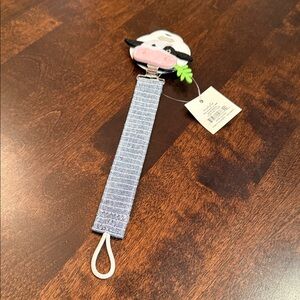 Mud Pie Cow Design Kids Pacifier Clip